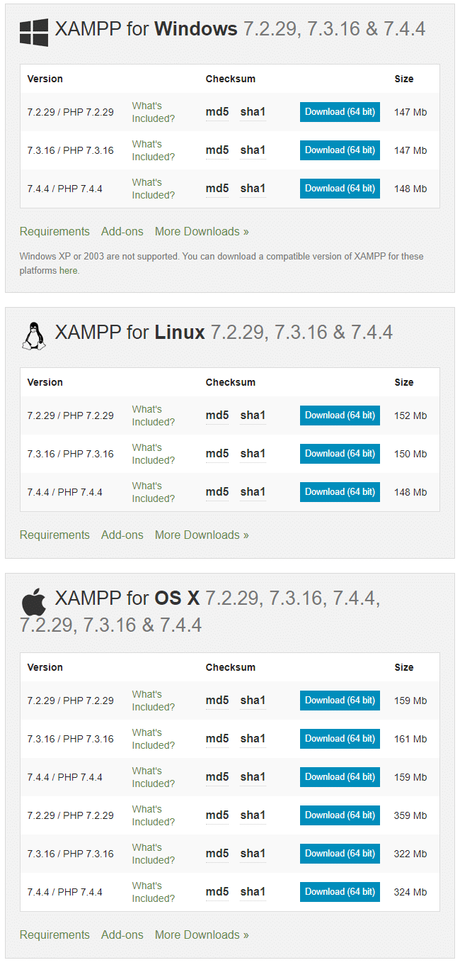 xampp index.php file download