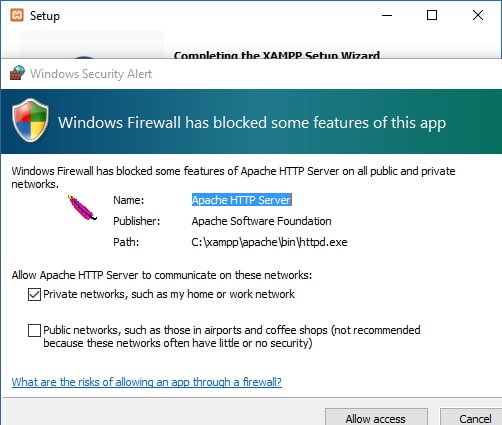 Windows firewall allow access 